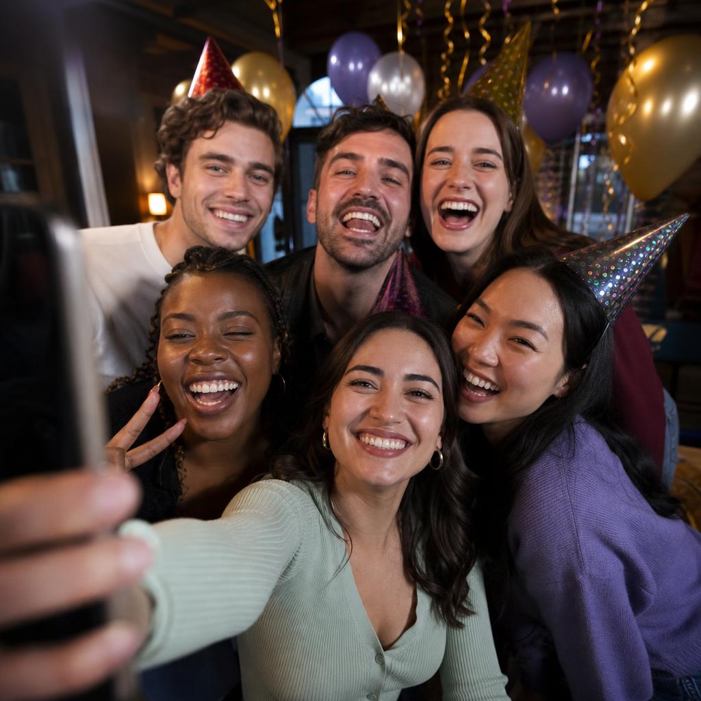 Friends together at a celebration